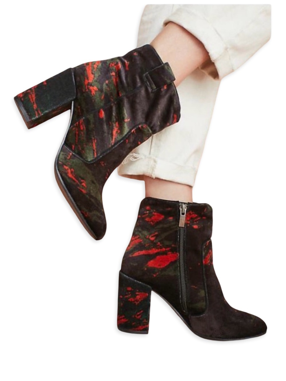 Anthropologie Bruno Printed Velvet Booties